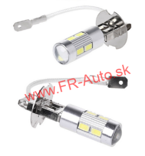 (H3) LED žiarovka 12V 10xSMD (Biela) /260lm/