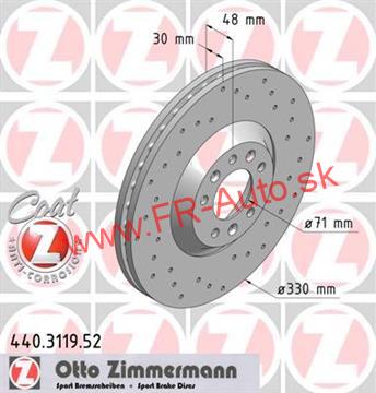 Brzdové kotúče predné 2ks (C5,C6, 407,607)