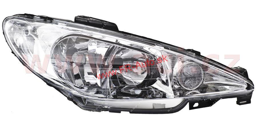 Predné svetlo Peugeot 206 Pravé (H7+H7) Číra optika