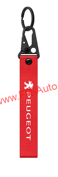 (Nylon - červená) Kľúčenka PEUGEOT - 1ks