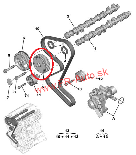 Rozvodové koleso - zmena fázy 2.0 16v