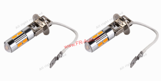 (H3) LED žiarovka 12V 10xSMD (oranžová)