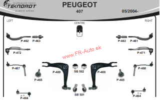 Rozloženie tovaru Peugeot 407
