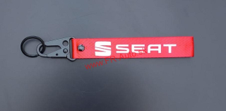 (Nylon - červená) Kľúčenka SEAT - 1ks