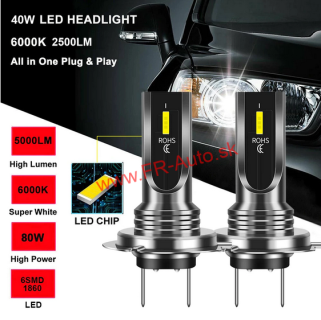 |VYPREDANÉ| (H7) LED žiarovky 12V - /4400 lm/
